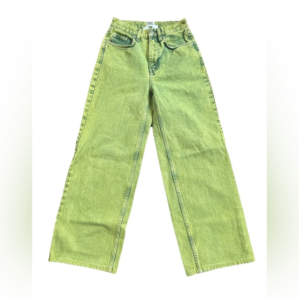 BDG Lime Green High Waisted Baggy size 25 Wide Leg Women's Jeans